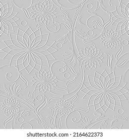 Embossed Floral Line Art Tracery D Stock Vector Royalty Free