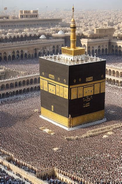 Premium AI Image A Majestic View Of The Kaaba The Holiest Site In