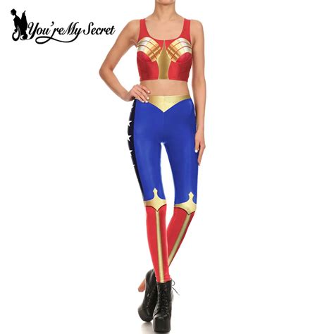 Youre My Secret Hot Wonder Women Cosplay Constume For Women Comic Super Hero Design Workout