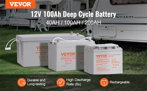 Vevor Deep Cycle Battery V Ah Agm Marine Rechargeable Battery