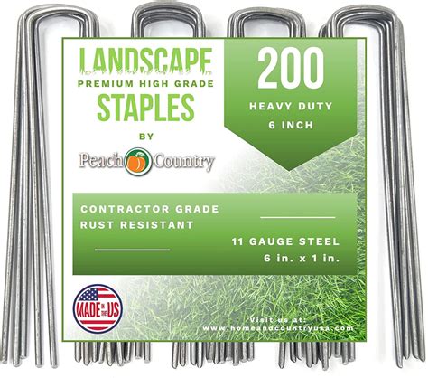 Peach Country Galvanized Garden Landscape Staples Stakes Fabric Anchor