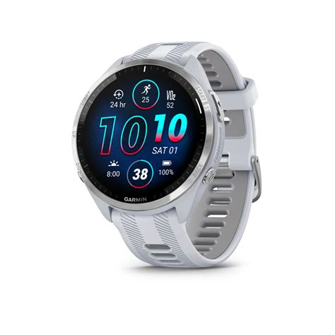 Garmin Forerunner 965 Titanium Bezel With Whitestone Case And Whitestone Powder Gray Silicone