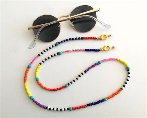 Bead Eyeglass Holder Beaded Glasses Chain Beaded Sunglass Etsy