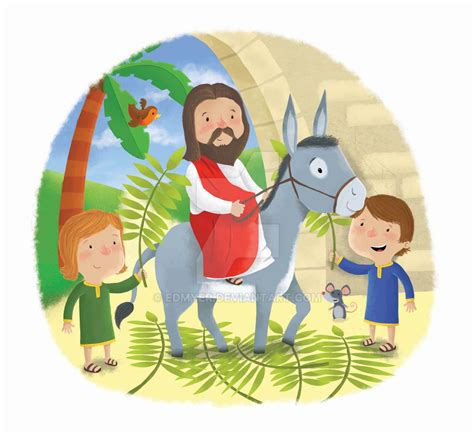 Palm Sunday Jesus On Donkey by edmyer on DeviantArt