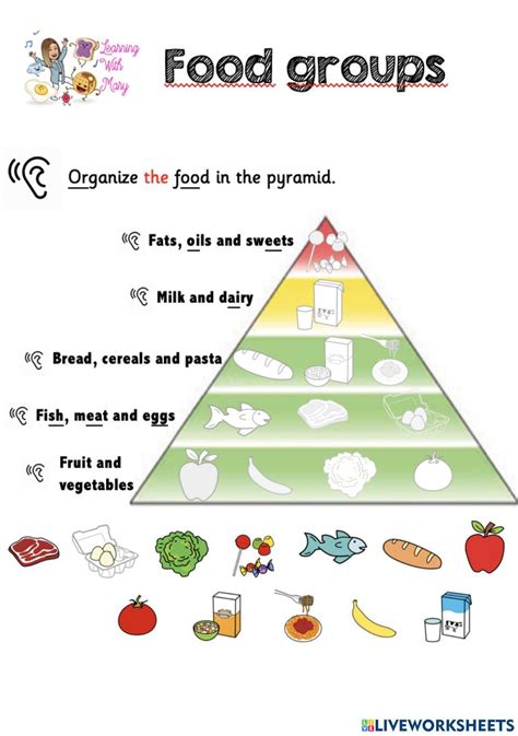 The Food Pyramid Exercise Live Worksheets Worksheets Library