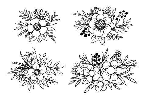 Free clip black and white flower arrangements, Download Free clip black ...