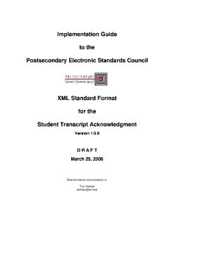 Fillable Online Ohiohighered Xml Student Transcript Ackowledgemnt