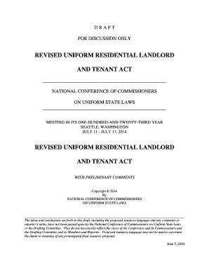 Fillable Online Uniformlaws REVISED UNIFORM RESIDENTIAL LANDLORD Fax