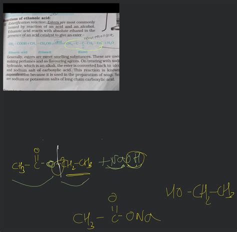 Reactions Of Ethanoic Acid I Esterification Reaction Esters Are Most