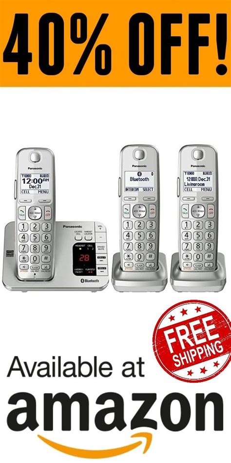 Cordless Telephones Office Electronics Landline Phones Silver 3 ...