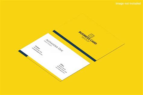 Premium PSD | Yellow Business Card Mockup