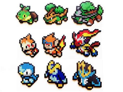 Hamas Sinnoh Pokémon Starters Pokemon Bead Perler Bead Art Hama