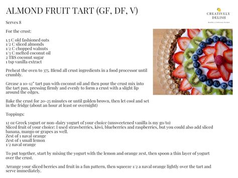 Almond Fruit Tart Gf V Creatively Delish