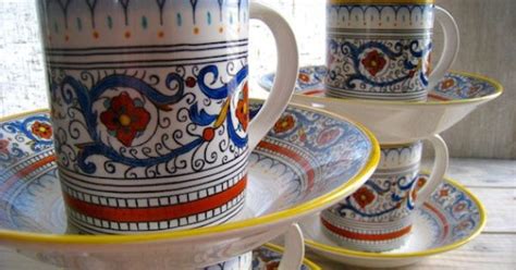 Dish Set, Dishes, Coffee Cups, Mugs, Tea Cups, Hand painted, Portugal ...