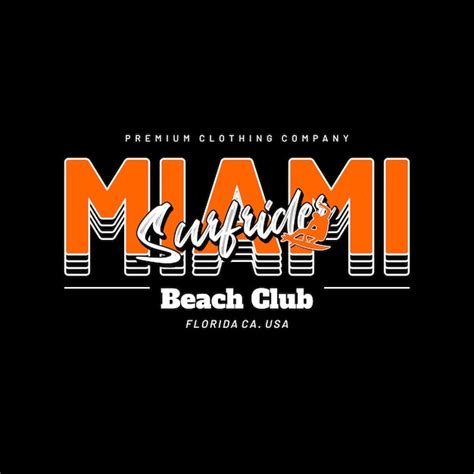 Premium Vector Miami Surfrider Beach Club Simple Vintage Fashion