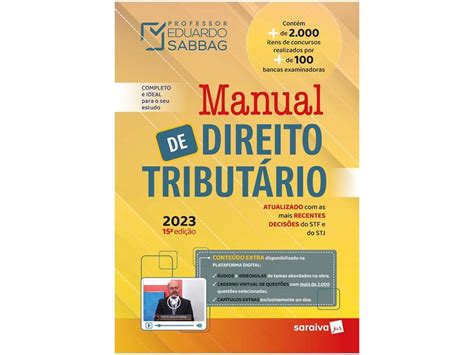 Livro Manual De Direito Tributário Eduardo Sabbag Livros De Direito