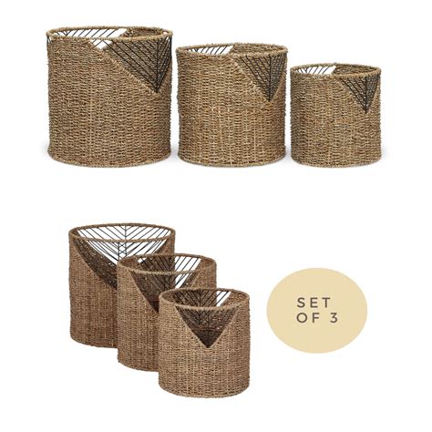 Vietrustic Seagrass Wicker Laundry Basket Vietnam Wholesaler