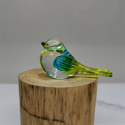 Glass Bird Figurine Blown Glass Bird Home Decoration Etsy