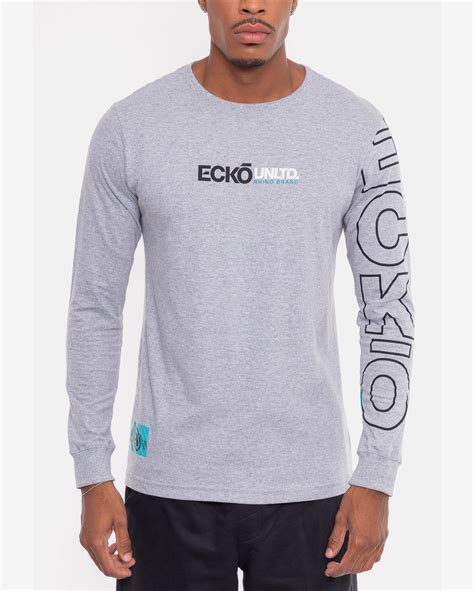 Riachuelo Camiseta Ecko Manga Longa Missos Cinza Mescla