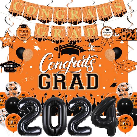 Fangleland Congrats Grad Graduation Party Decorations 2024