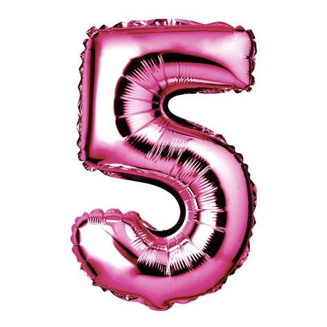 Large Pink Foil Number 5 Balloon Cazaar