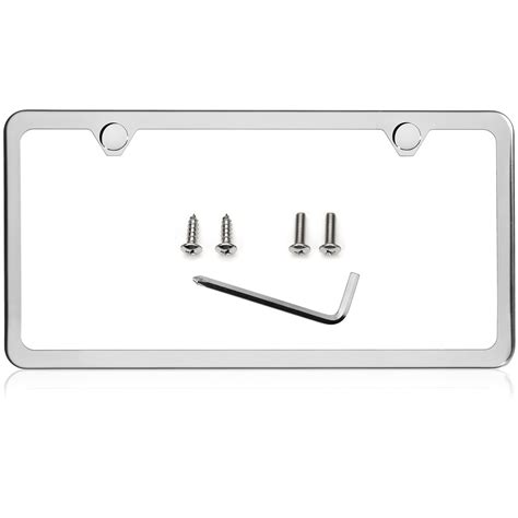 Buy Lfparts Slim Style Polished Stainless Steel License Plate Frame