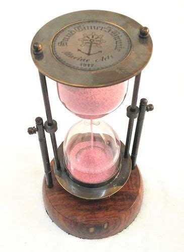 Brass 5 Minute Vintage Hourglass Sand Timer With Wooden Stand Size