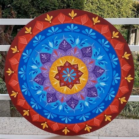 Mandala Vibracional energias Do Céu Pintada A Mão 60cm Elo7