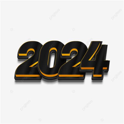 Feliz Ano Novo 2024 Números 3d Pretos Vetor Png Feliz Ano Novo 2024