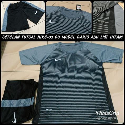 Jual Setelan Futsal Sepakbola Nike Motif Garis Garis Abu Hitam Hijau