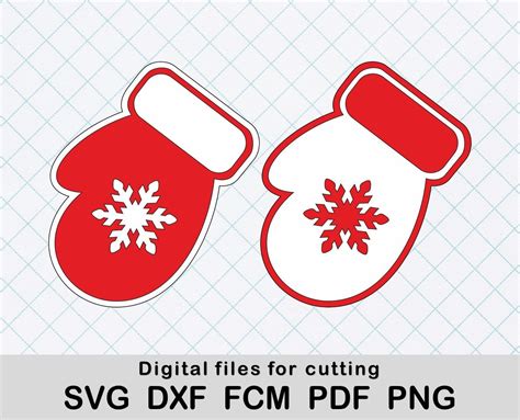 Mittens SVG Files For Cricut DIY Christmas Ornaments Etsy