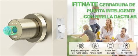 Fitnate Perilla Inteligente Para Puerta Pomo De Puerta Con Control De