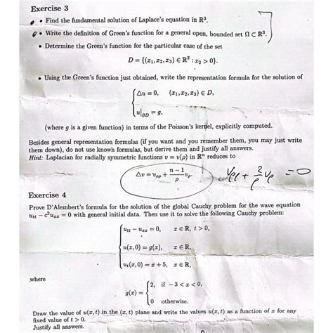 Solved Exercise Find The Fundamental Solution Of Laplace S Chegg