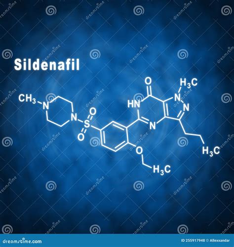 Sildenafil Molecule Structural Chemical Formula Ball And Stick Model