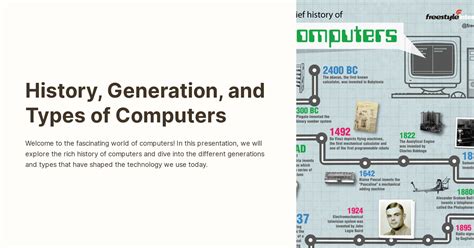 History Generation And Types Of Computers