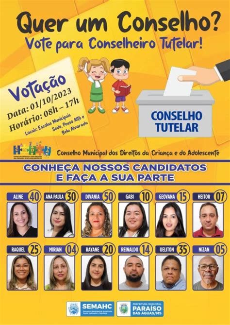 Conheça os candidatos ao Conselho Tutelar de Paraíso das Águas e faça