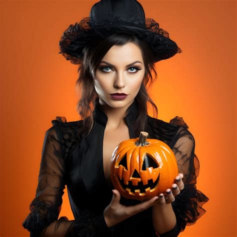 Premium AI Image Photo Smiling Woman Dressed As Witch For Halloween