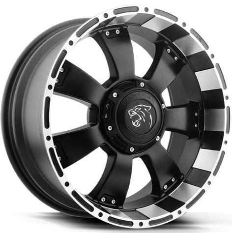 Panther Off Road 815 Flat Black With Machined Trim RimsChoice