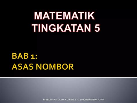 Bab Asas Nombor Ppt