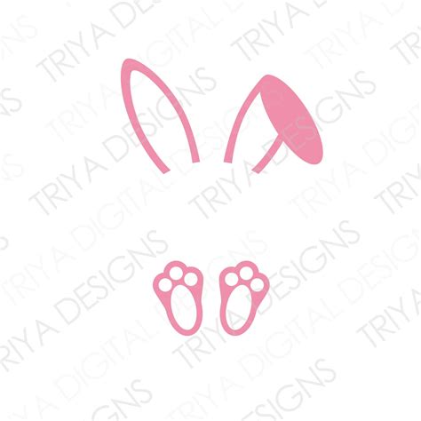 Easter Bunny Ears And Feet Svg File Pastel Easter Bunny Name Etsy