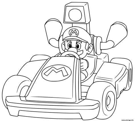 Coloriage Mario Remporte La Premiere Position Mario Kart JeColorie