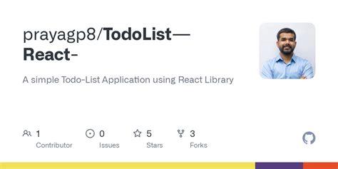 GitHub Prayagp8 TodoList React A Simple Todo List Application