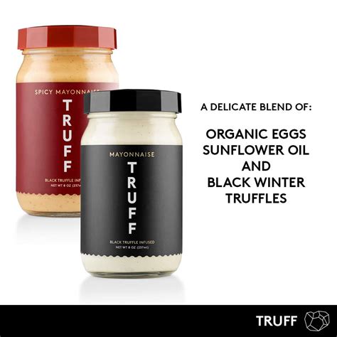 Truff Mayo Gourmet Black Truffle Mayonnaise Bundle Original And Spicy Flavors Organic Eggs