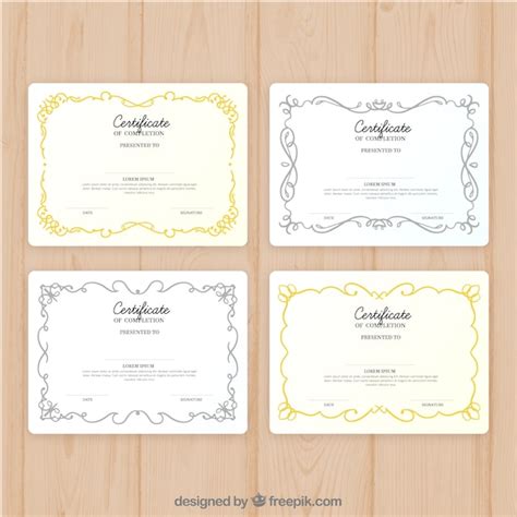 Colección de plantillas vintage de certificado Vector Gratis