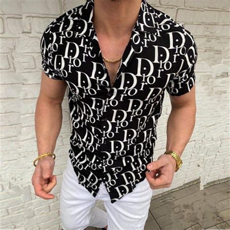 Primavera Y Verano Nueva Camisa Para Hombre Hawaiana Casual Impresión 3d Letra Ropa Delgada