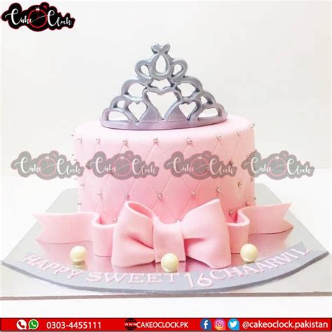 Tiara Pink Celebration Cake - Cake O Clock - Best Customize Designer Cakes Lahore