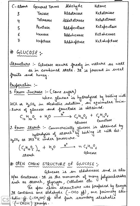 Biomolecules Handwriten Notes For Class 12th Chemistry