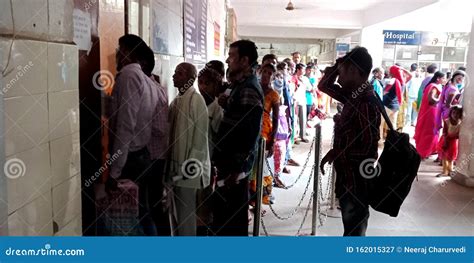 Indian Village Patient Crowd At Government Hospital Editorial