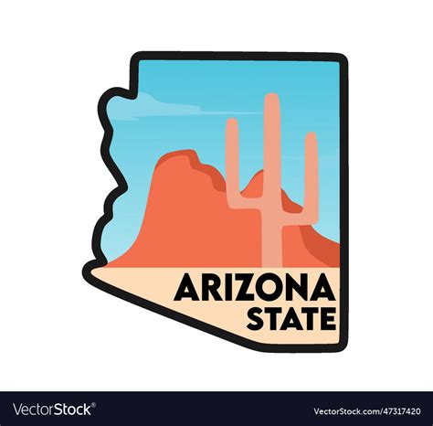 Arizona state with beautiful view Royalty Free Vector Image