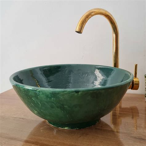 Emerald Green Bathroom Sink Ziti Rustic Washbasin Etsy